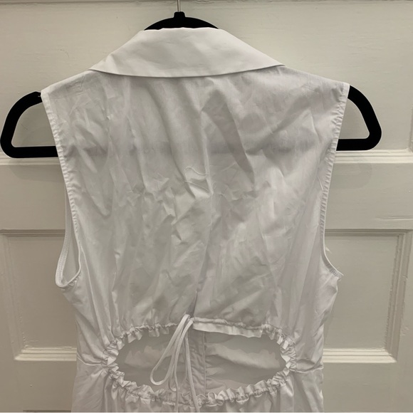 Zara White Midi Shirt Dress With Cut-Out, Size M - Picture 7 of 9